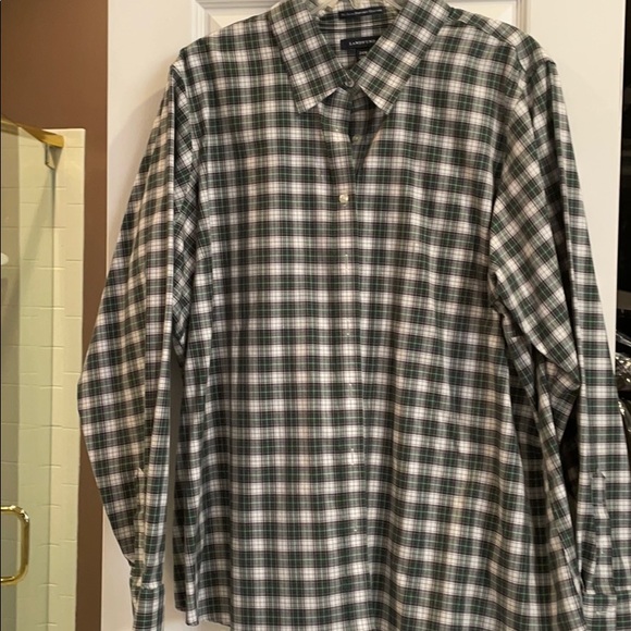 24 w lands end no iron pinpoint Oxford long sl